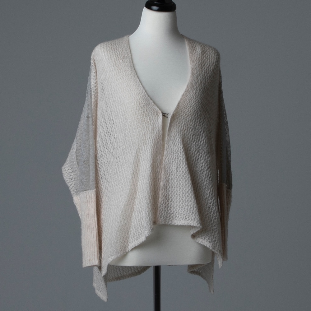 Free People Sweat Cardigan with Grey Lace Back
